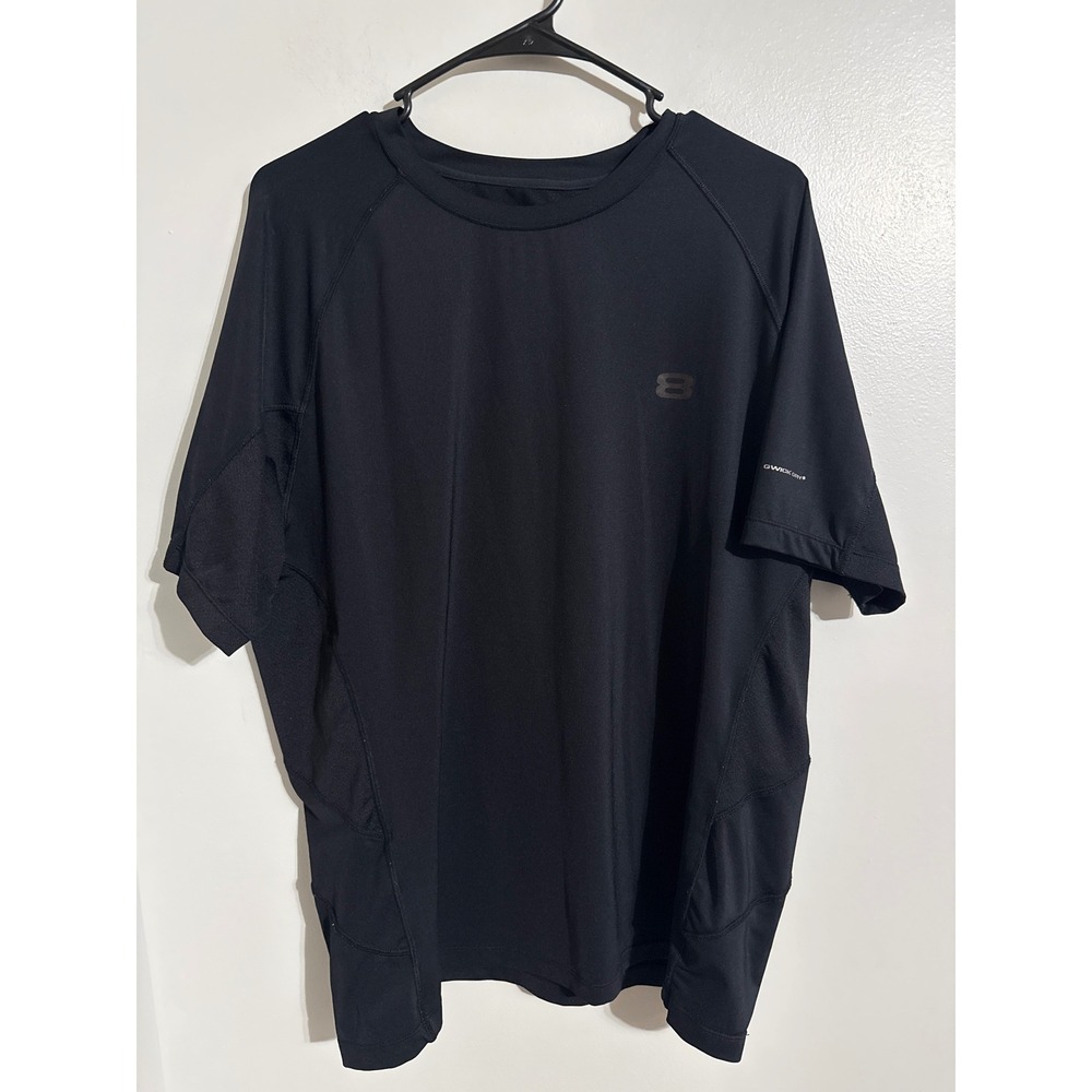 Layer 8 Performance Mens XL Black Qwick Dry Short Sleeve Athletic Workout Shirt